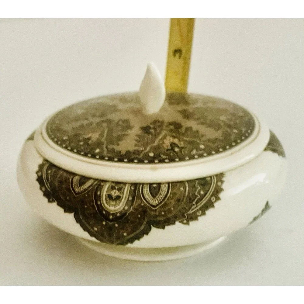 Vintage Croscill's Royal Paisley Glass Bathroom Accessories Bowl Jewelry Plate
